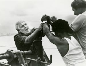 Vietnamese boat people with Larry Ward