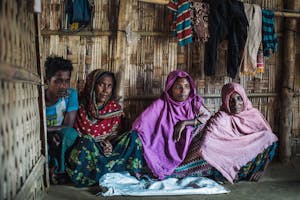 Rohingya family in Cox's Bazar, Bangladesh.