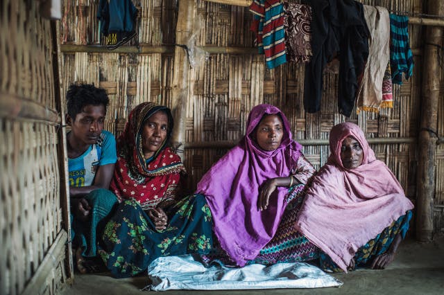Rohingya refugee family in Cox's Bazar, Bangladesh, December 2018.
