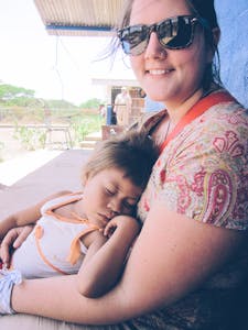 Charith Denson with her sponsored child, Patricia, in Nicaragua in 2012.