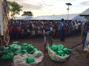 Famine in South Sudan has sent refugees to Uganda.