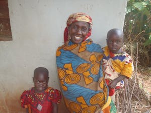 Marie and her daughers in Burundi