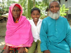 Mehedi and his family in Bangladesh