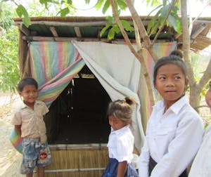 Children with latrine