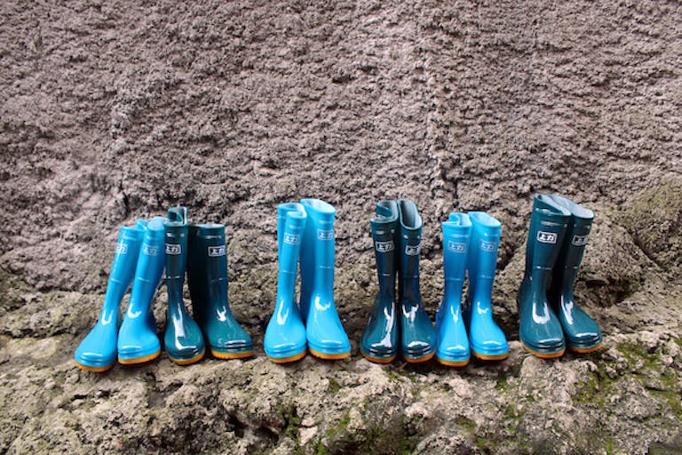 Rainboots provided by Food for the Hungry in the Philippines.