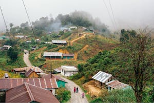 Houses in highlands of Chamisun community in the Alta Verapaz region of Guatemala.