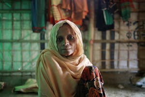 The story of Guljar Ktlahu, a 65 year-old woman who is a Rohingya refugee living in Camp 5, EE-5 block. This is the story of how she and her family fled from Myanmar and now live in the Kutupalong camp, where she now describes the flood rains and their impact on her family's living conditions.