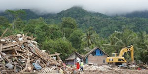 Sumatra, Indonesia, after the tsunami and earthquake in 2018.