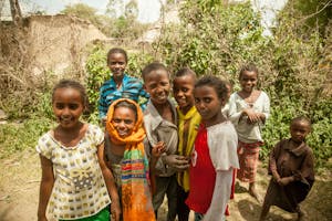 A Group of Children in Ethiopia Smiling