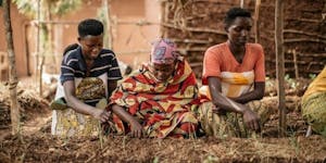 Women gardening in Burundi together