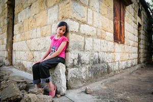 Young Syrian refugee girl in Lebanon