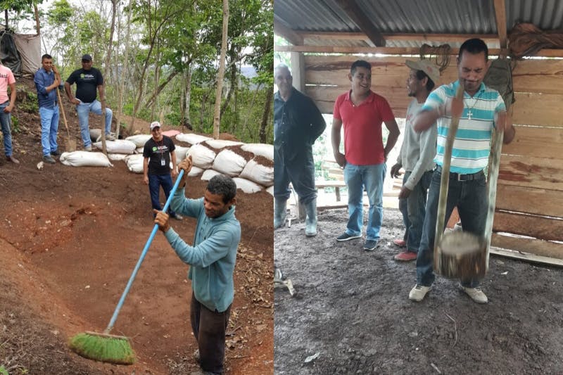 Group of Nicaraguan farmers build a home