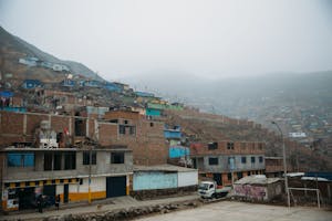Homes on hillside in Peru