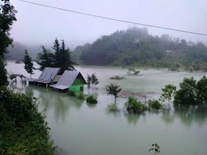 flooded plain in Guatemala Hurricane Eta