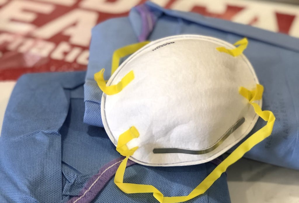 a mask and other hygiene items