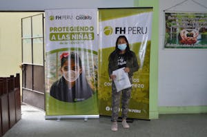 Mirla's daughter Romina is excited about completing development programs through FH Peru.