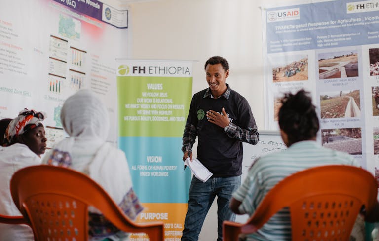 FH Staff leading a session for the Orphans and Vulnerable Children (OVC) project.