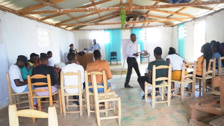 Adults teach youth at Free From Stress