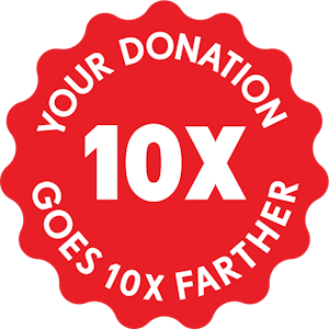 Your Donation Goes 10X Farther!