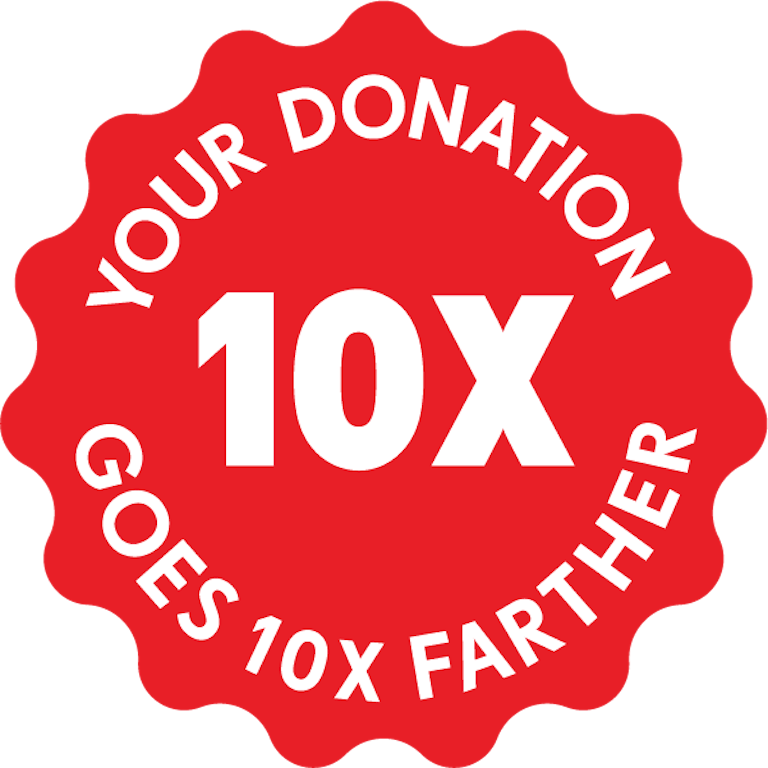 Your Donation Goes 10X Farther!