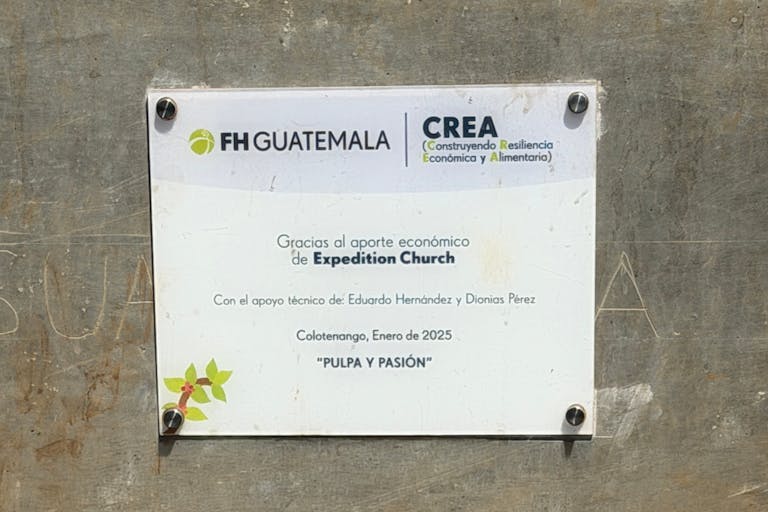 Expedition Church ‘thank you’ plaque